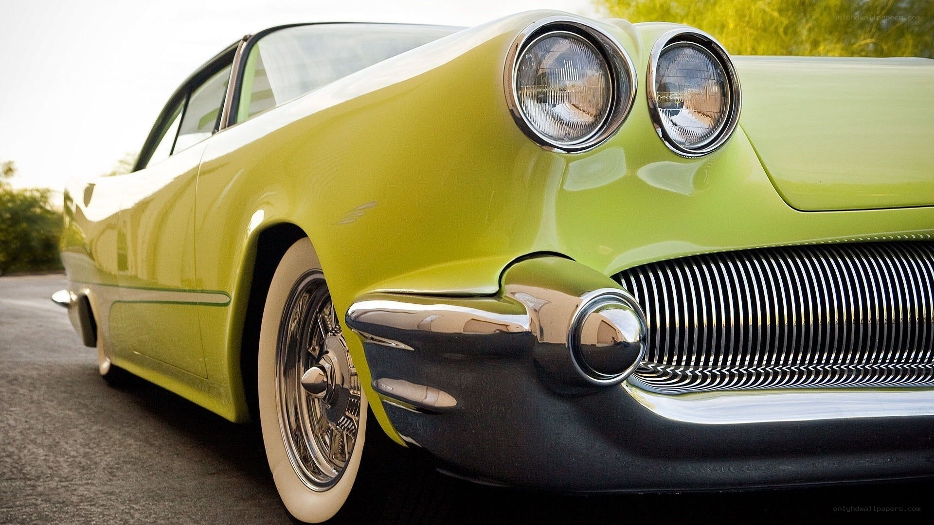 vintage lime green car