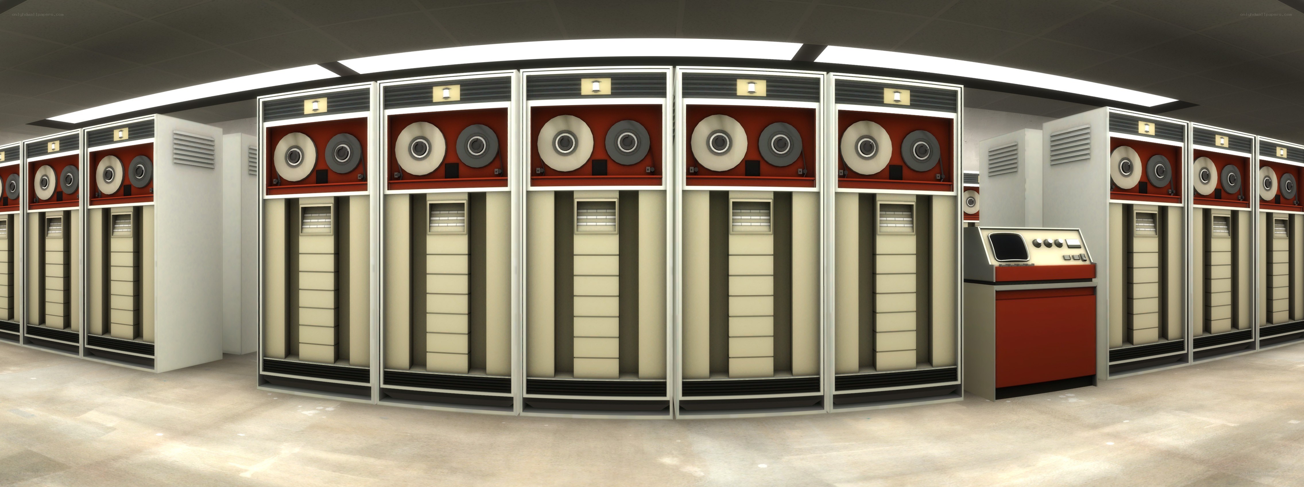 vintage mainframe computer room