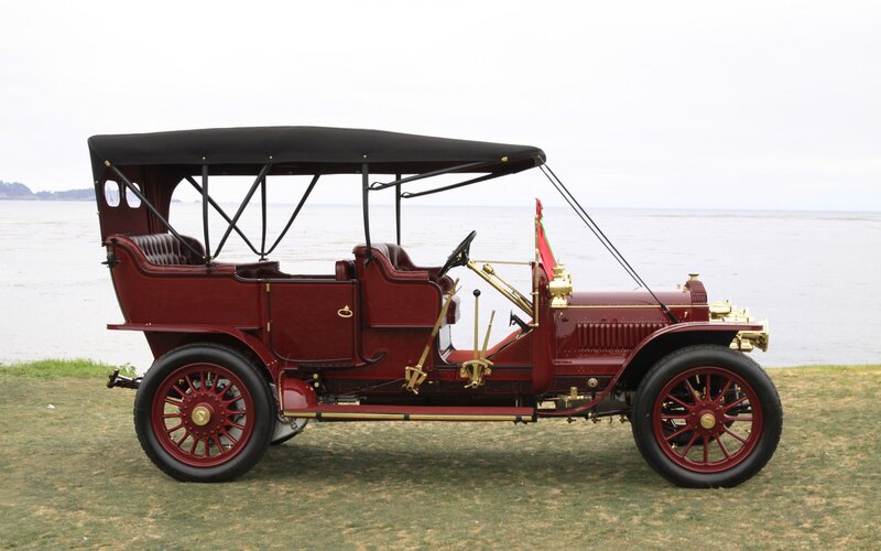 Vintage Maroon Car — Serene, Photograph