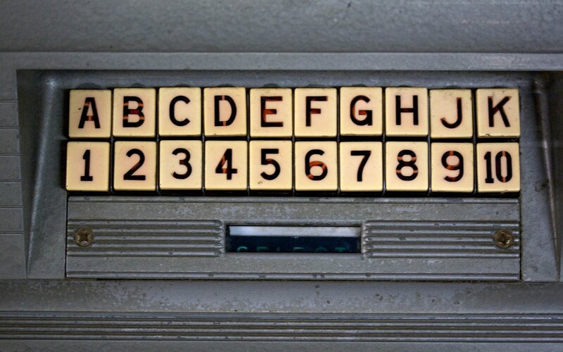 Vintage mechanical calculator display