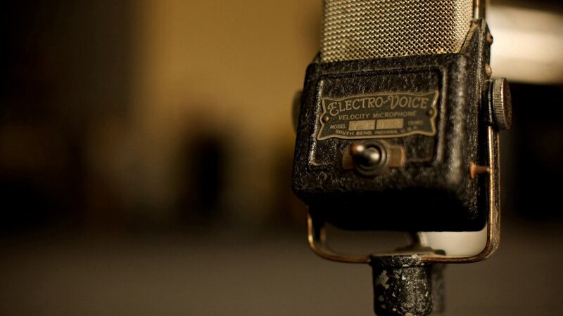 Vintage Microphone — Black, Dramatic