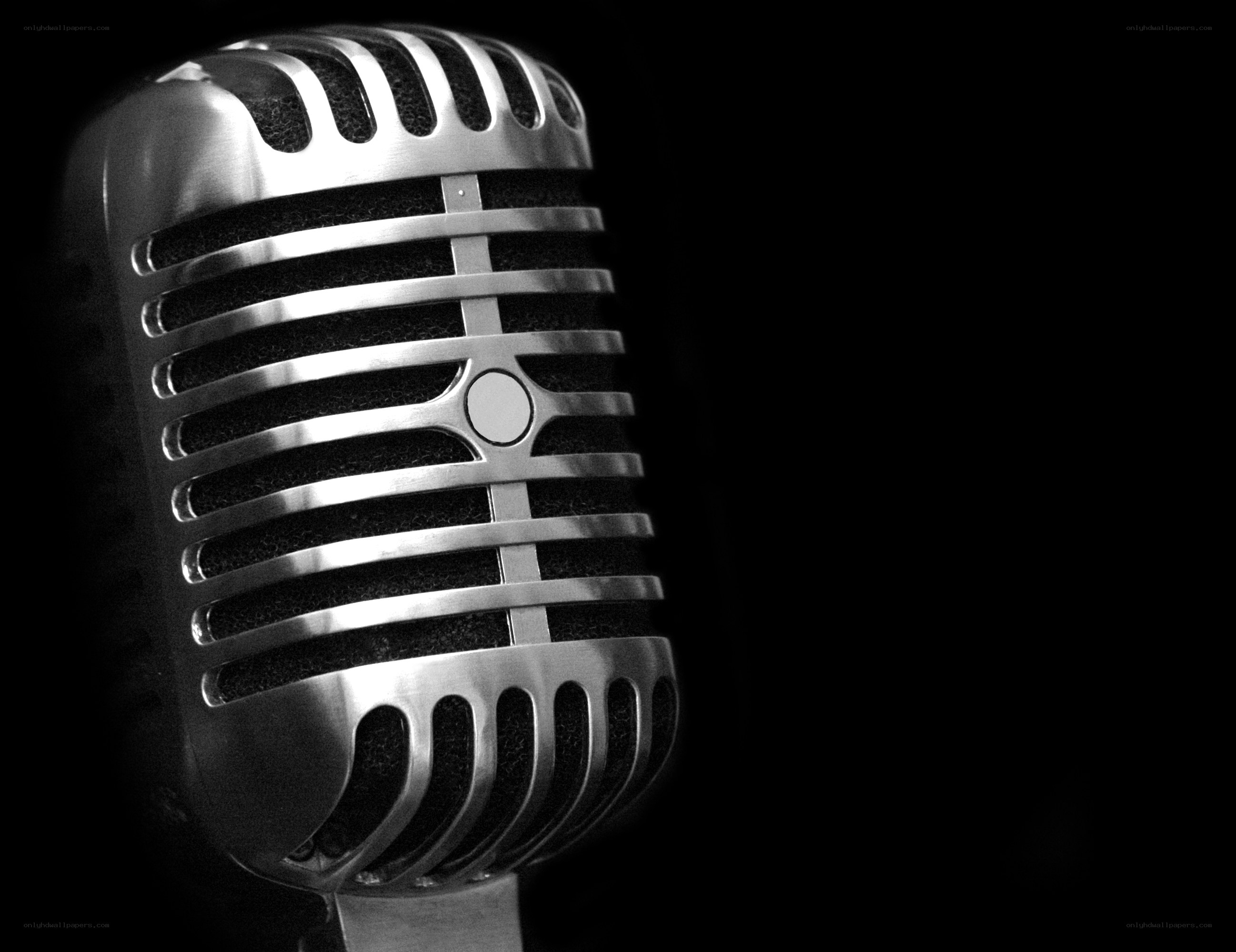 vintage microphone on black