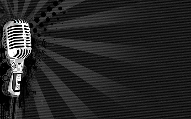 vintage microphone on dark background