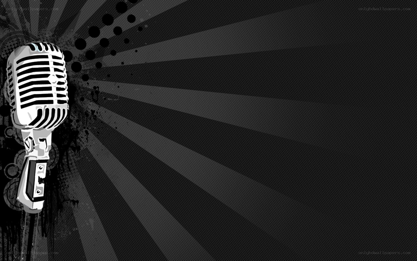 vintage microphone on dark background