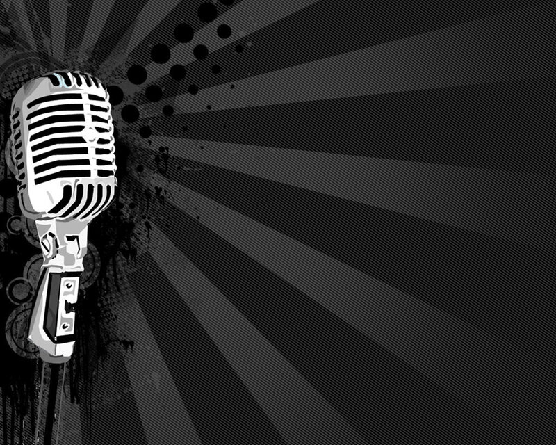 vintage microphone on dark background