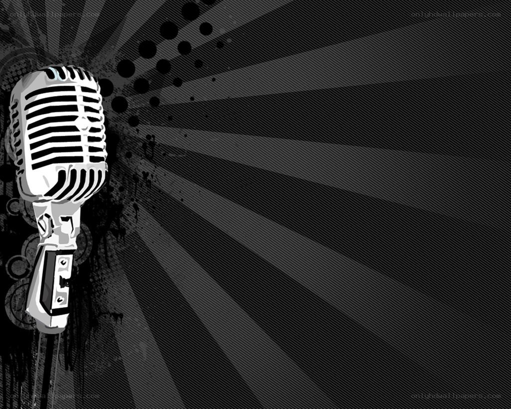 vintage microphone on dark background