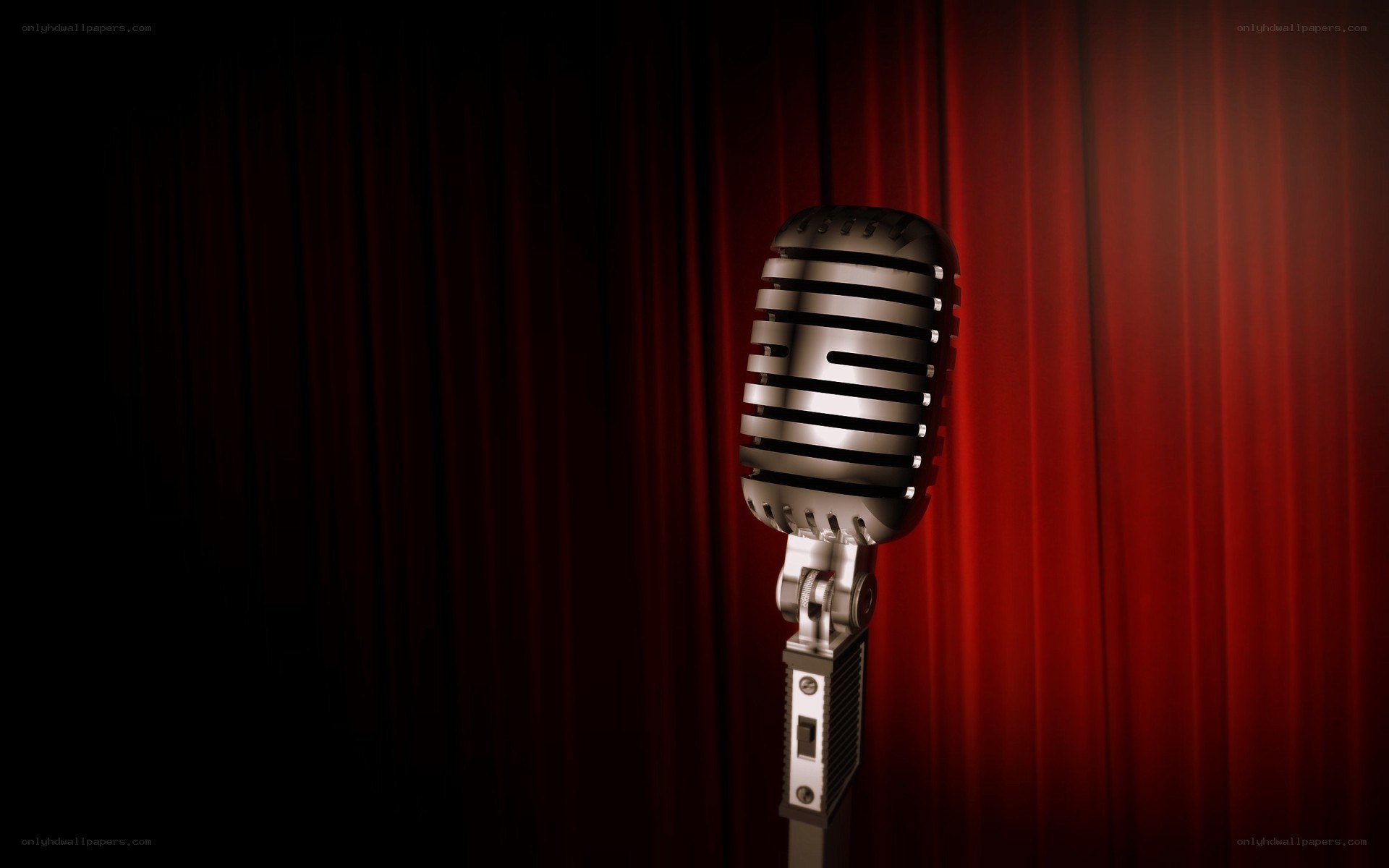 vintage microphone on stage