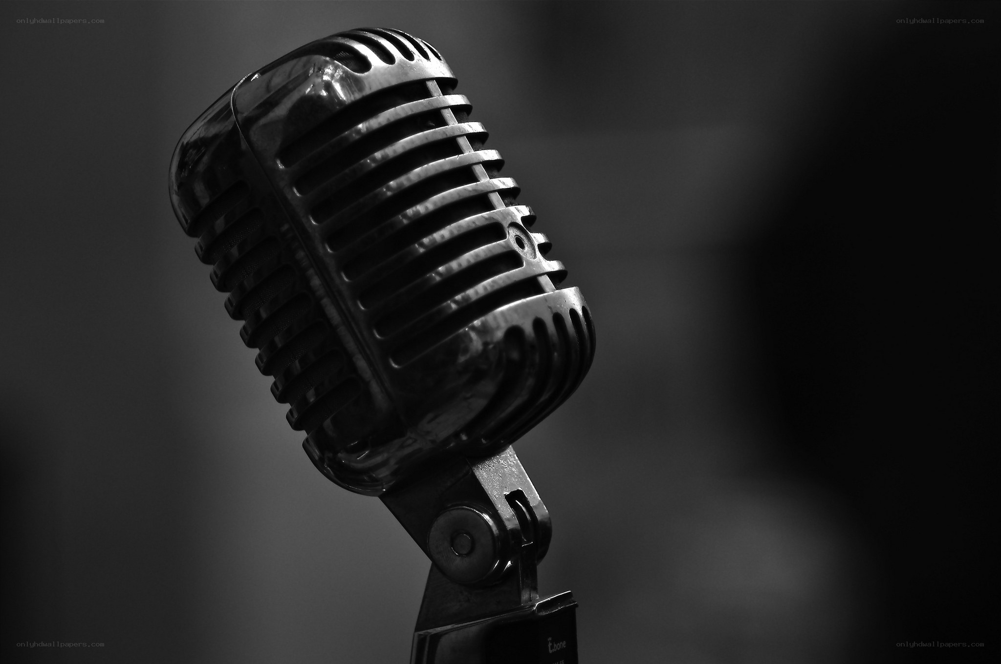 vintage microphone on stand