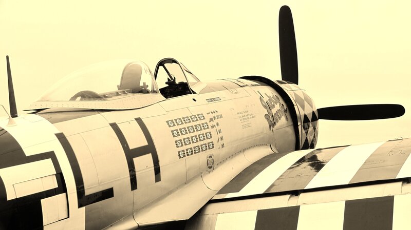 vintage military aircraft close-up