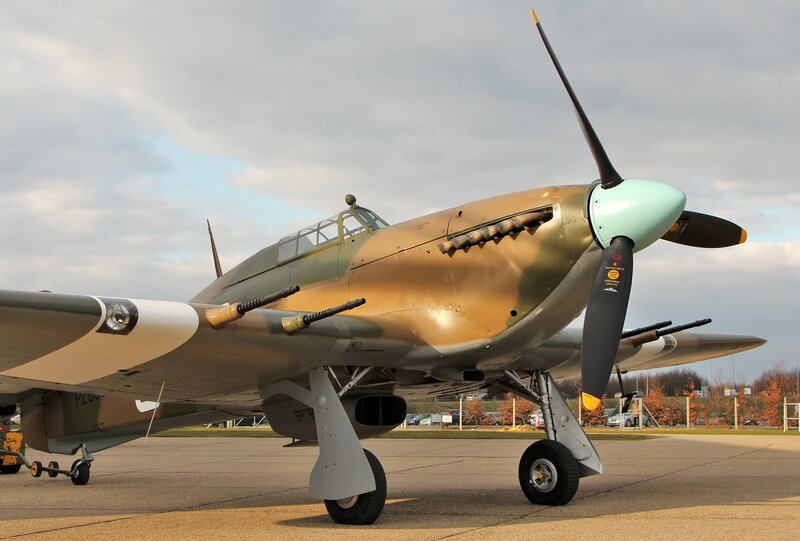 Vintage Military Aircraft — Green, Dramatic