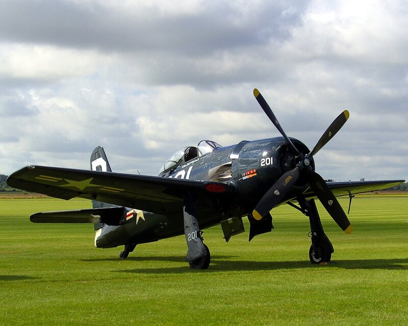 Vintage Military Aircraft — Green, Overcast