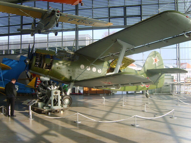 Vintage military aircraft on display