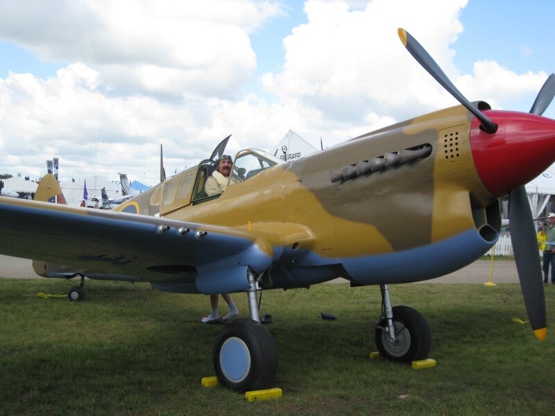 Vintage military aircraft on display