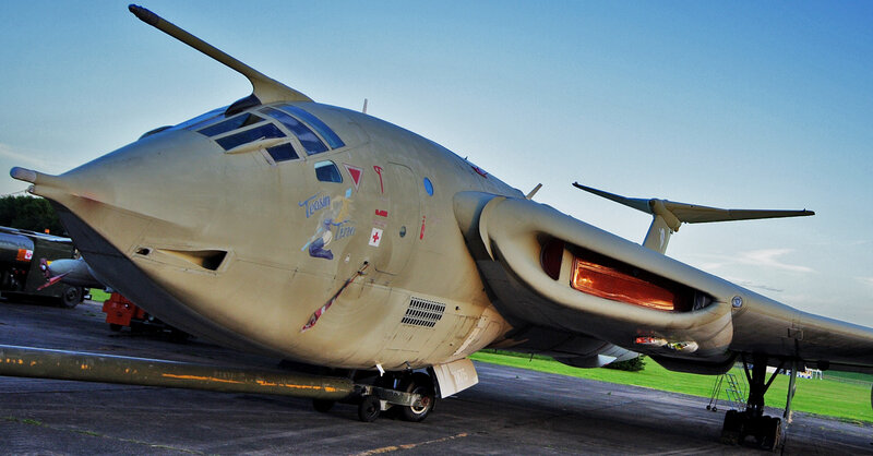 Vintage military aircraft on display