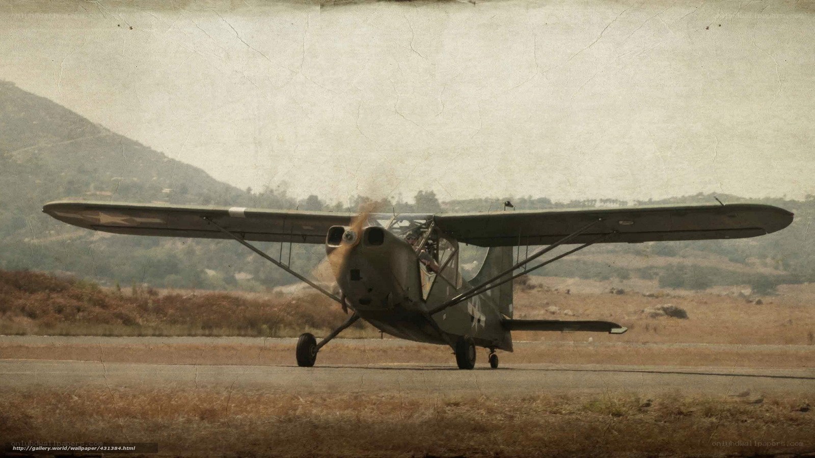 Vintage military aircraft on runway