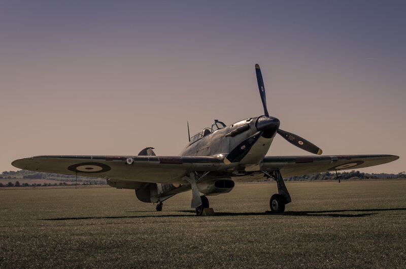Vintage Military Airplane — Gray, Serene