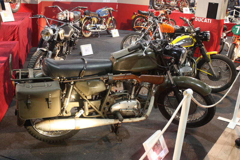 Vintage military motorcycle display