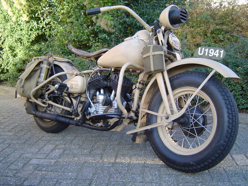 Vintage Military Motorcycle — Tan