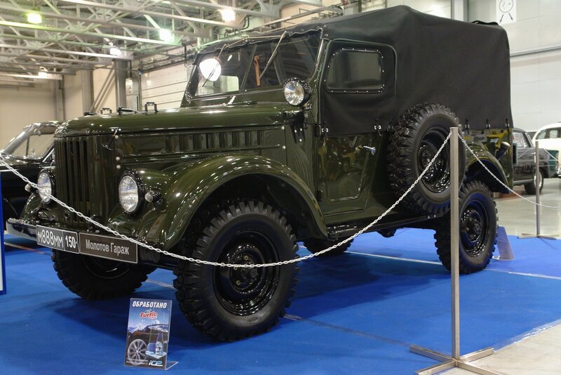 Vintage military truck on display