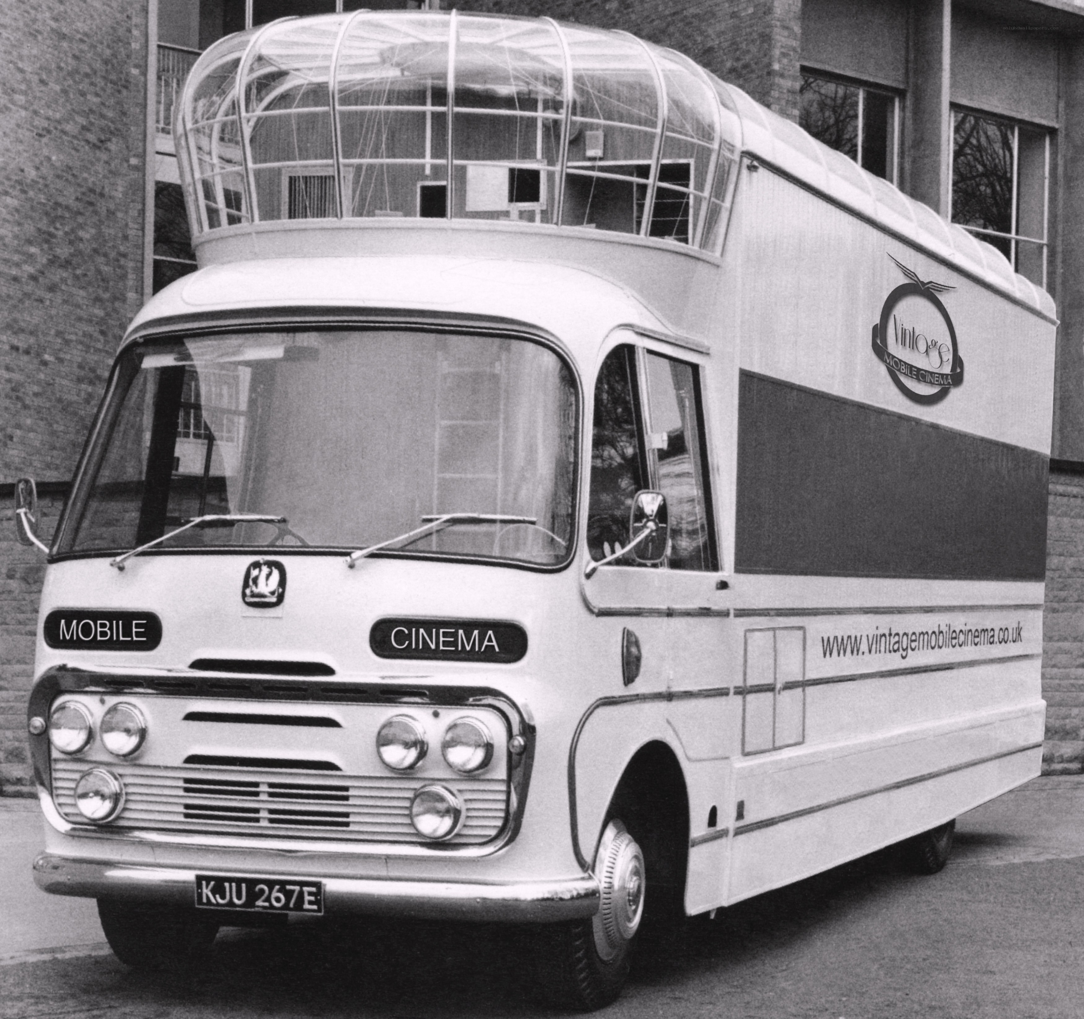 Vintage mobile cinema bus