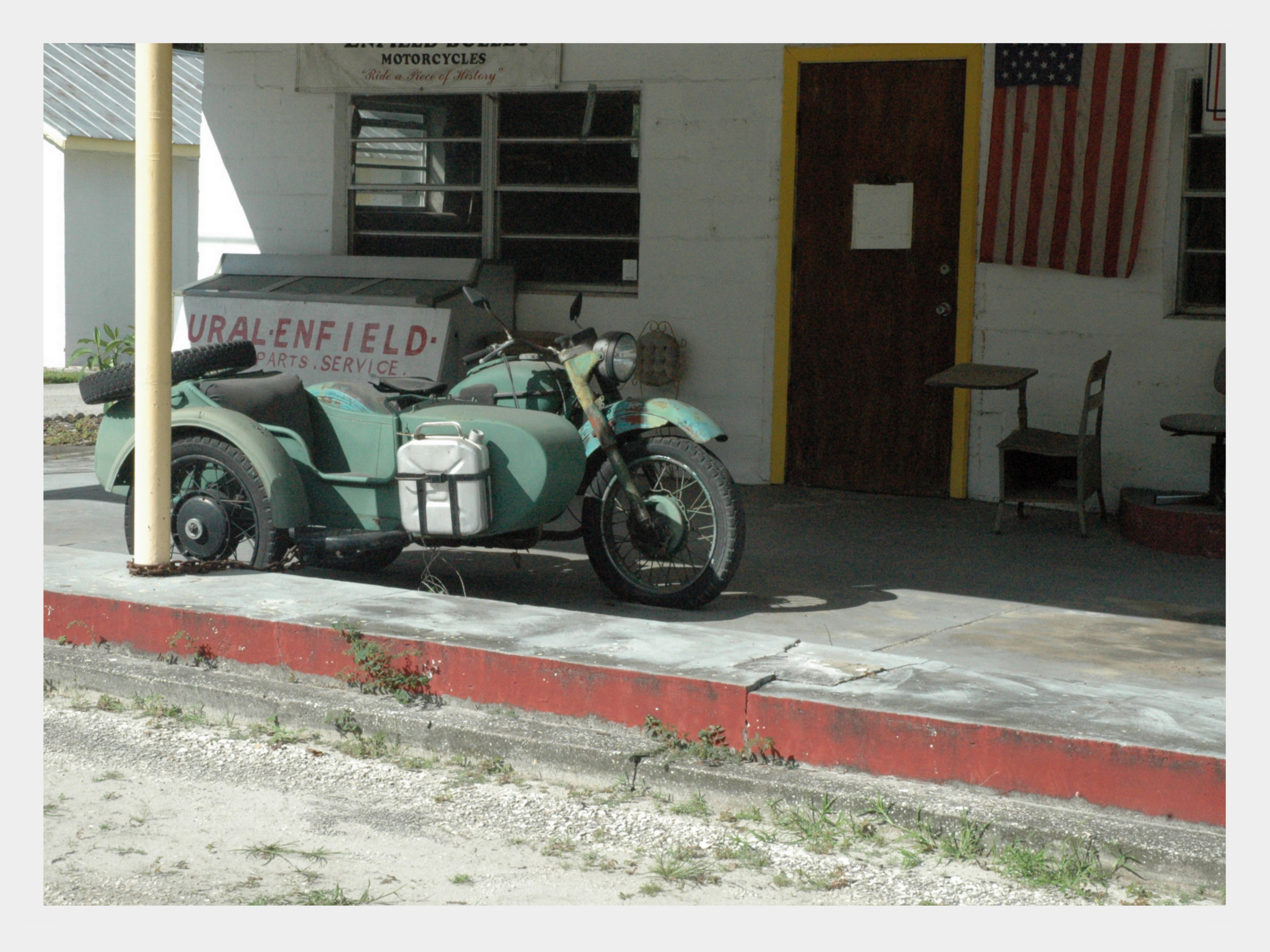 vintage motorcycle with sidecar