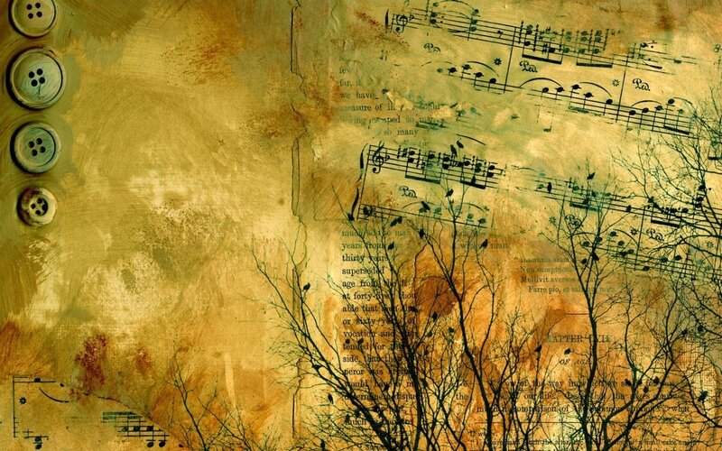 vintage music and text collage