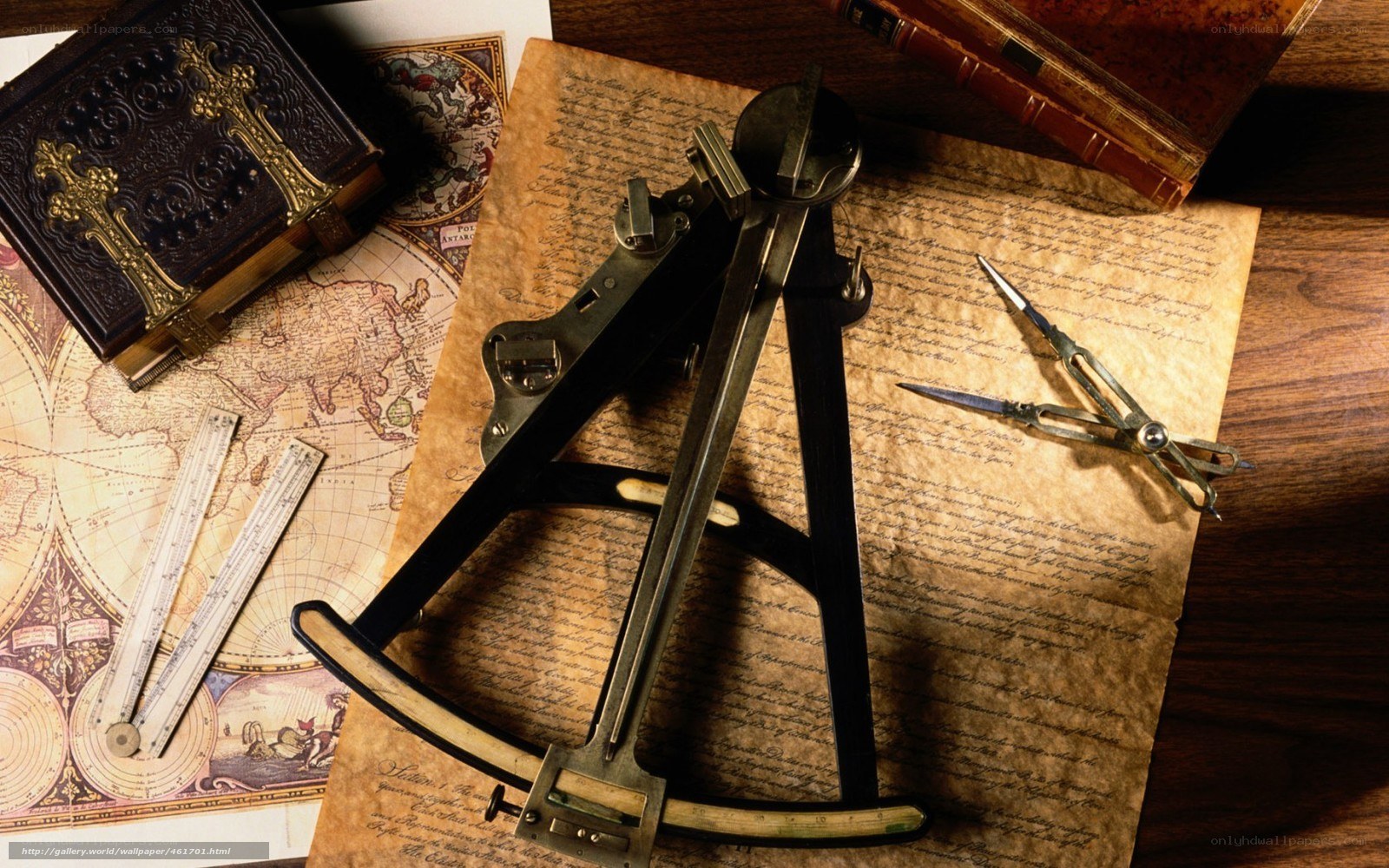 Vintage navigation tools and maps