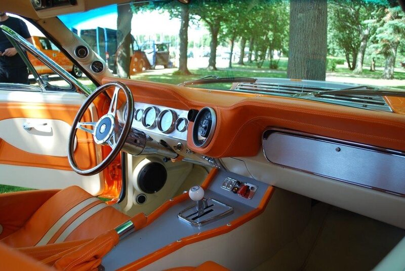vintage orange car interior