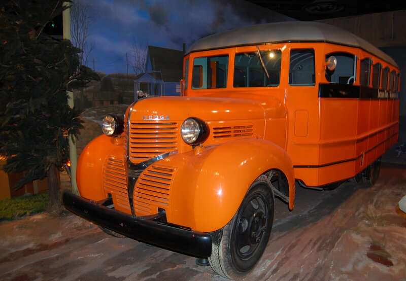 Vintage orange school bus
