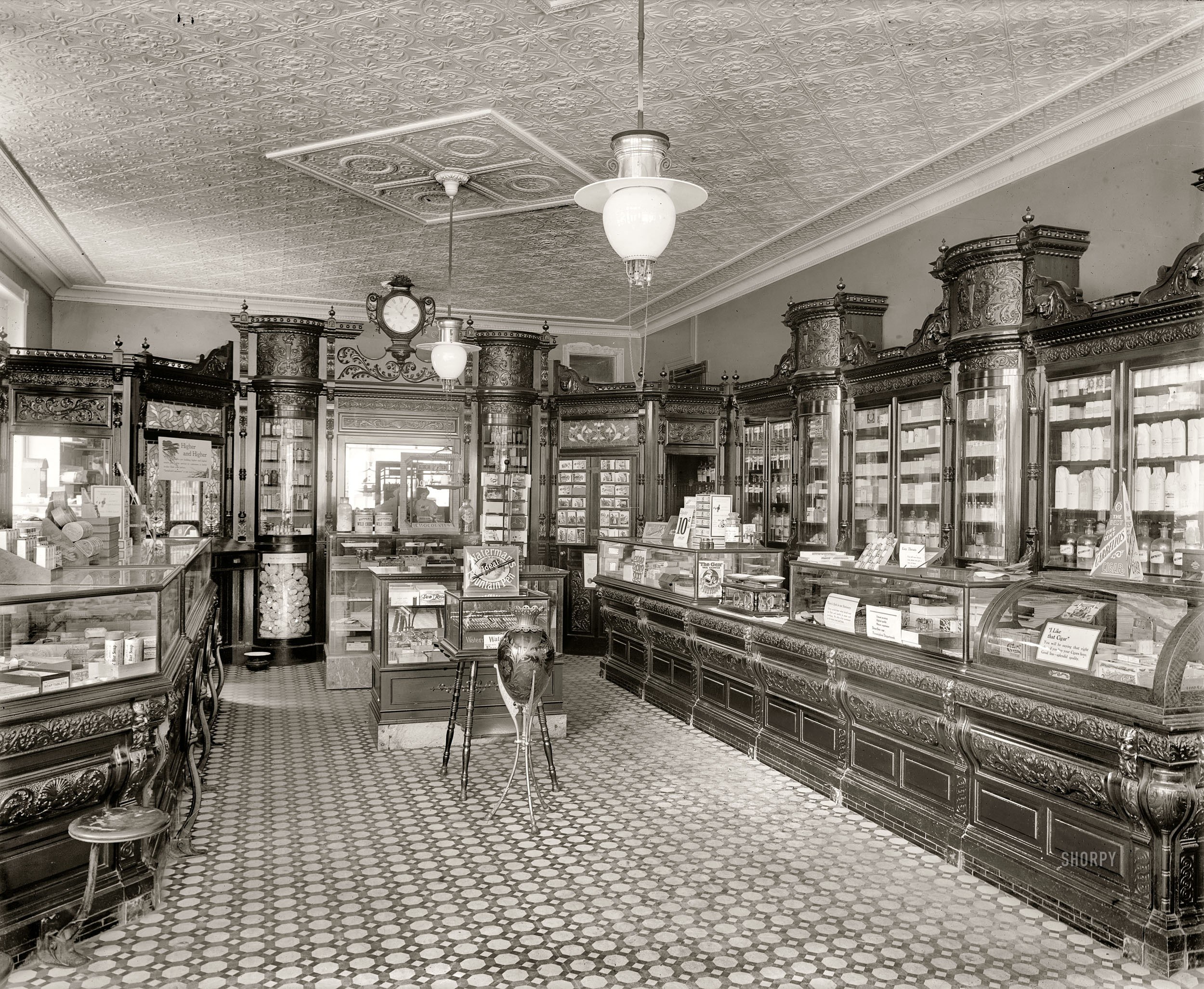 Vintage pharmacy interior