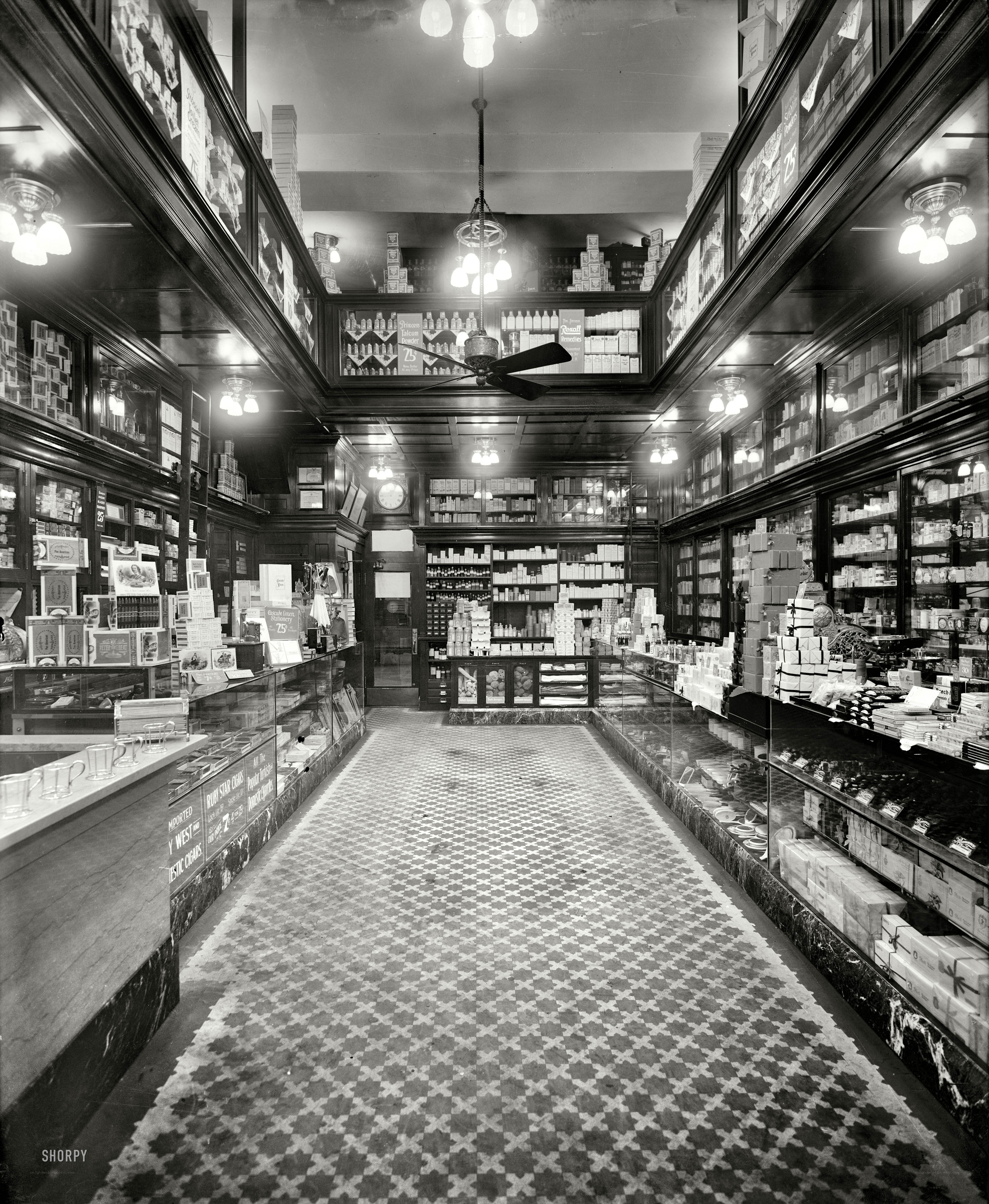 Vintage pharmacy interior