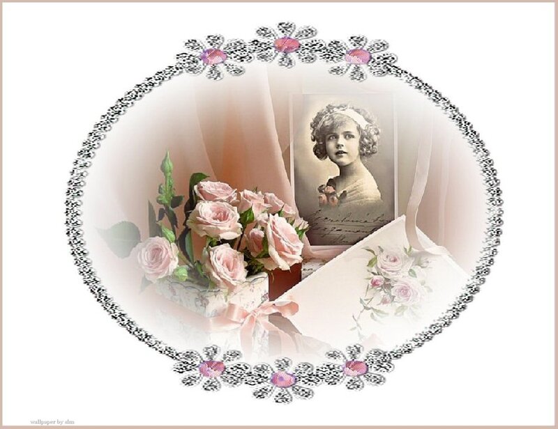 Vintage Photo with Roses