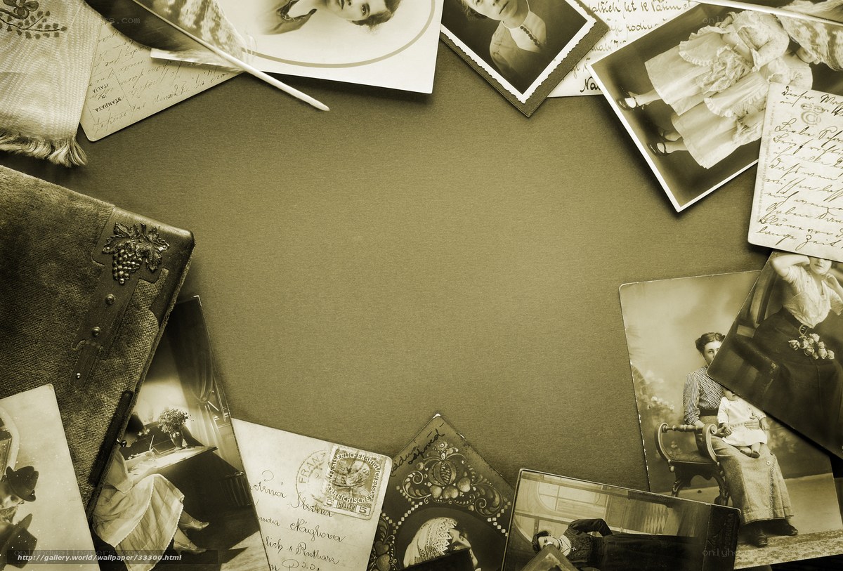 vintage photos and letters collage