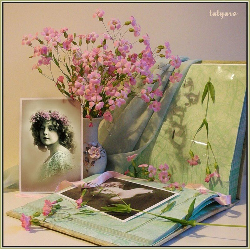 Vintage Photos with Flowers