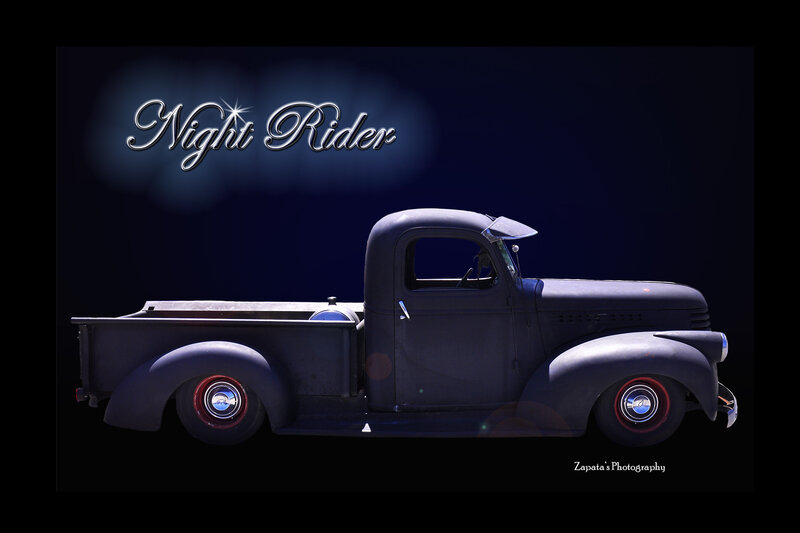 Vintage Pickup Truck — Black, Dramatic