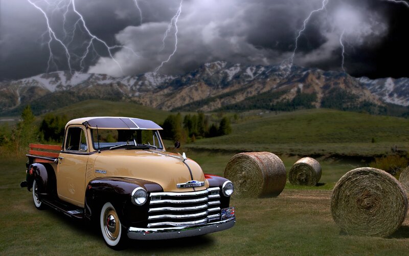 Vintage Pickup Truck — Brown, Dramatic, Photograph