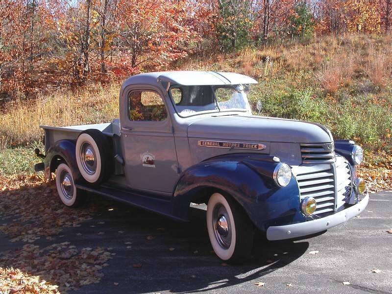 vintage pickup truck in autumn