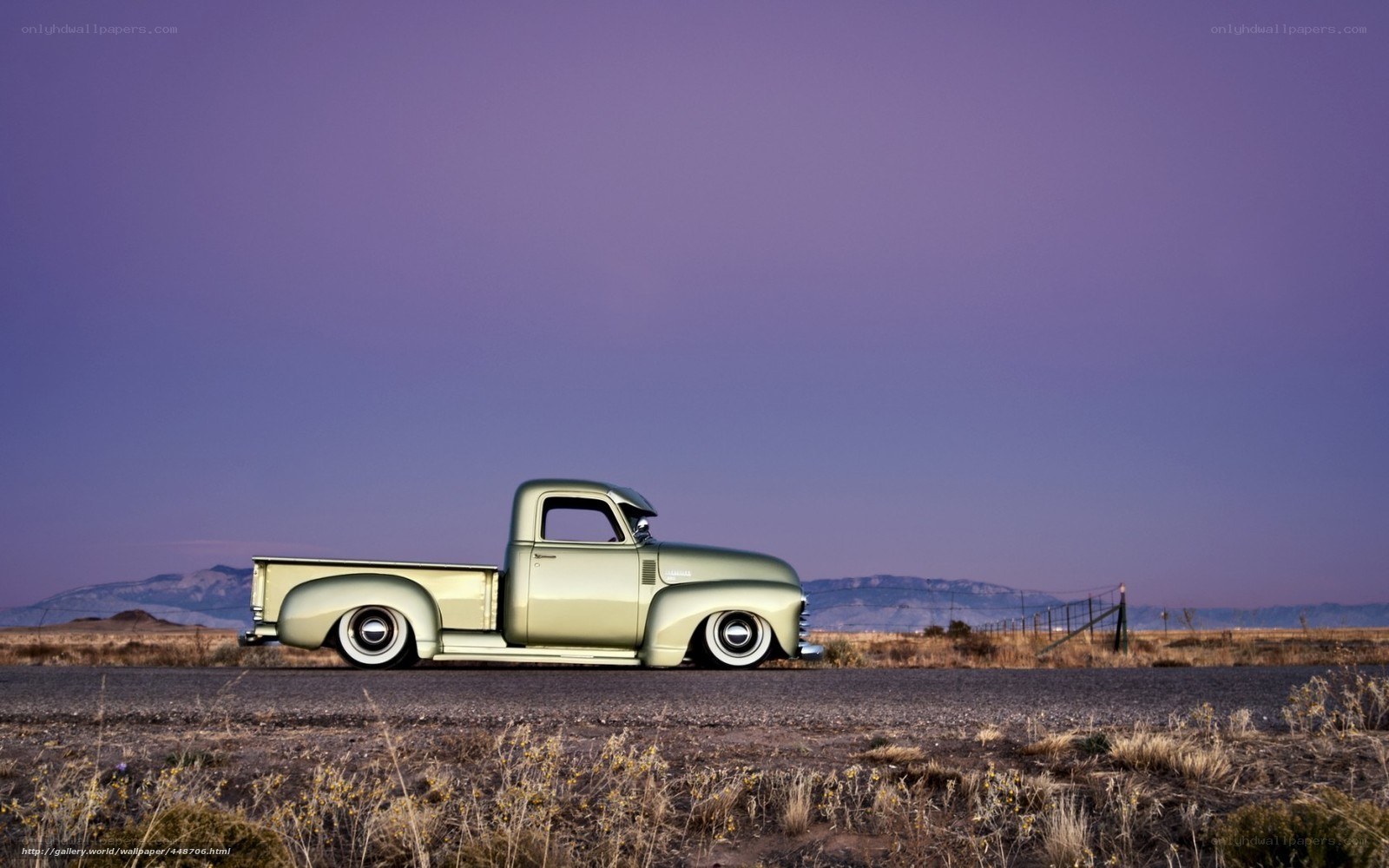 vintage pickup truck in desert