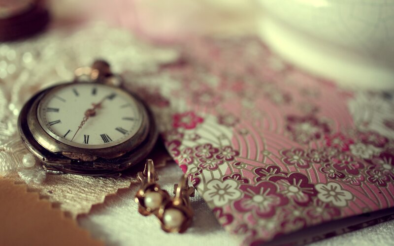 vintage pocket watch and jewelry