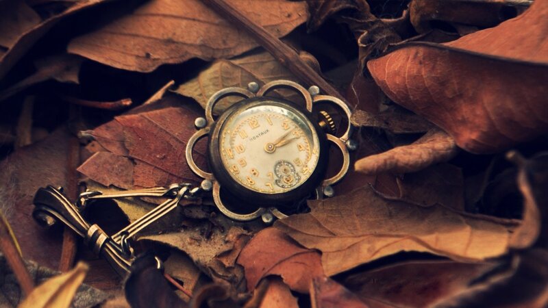Vintage Pocket Watch — Brown, Nostalgic