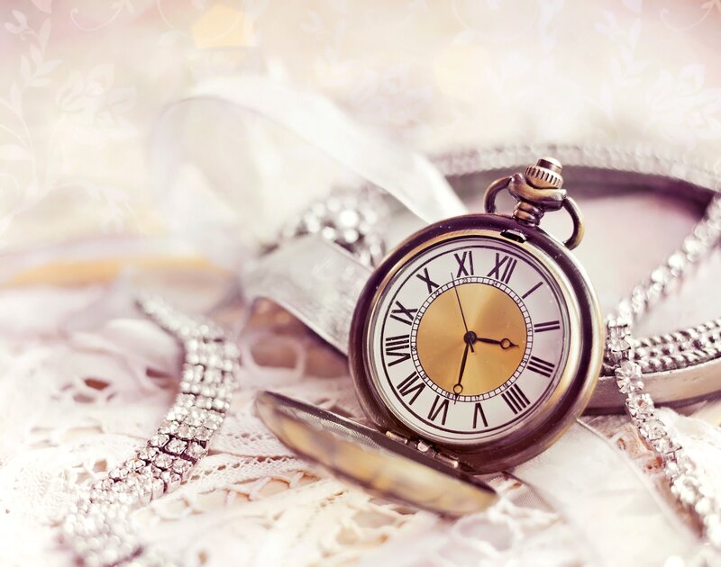 Vintage Pocket Watch — White