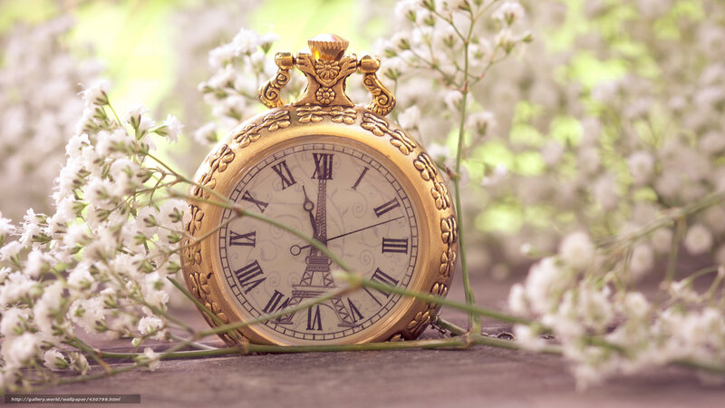 vintage pocket watch with flowers
