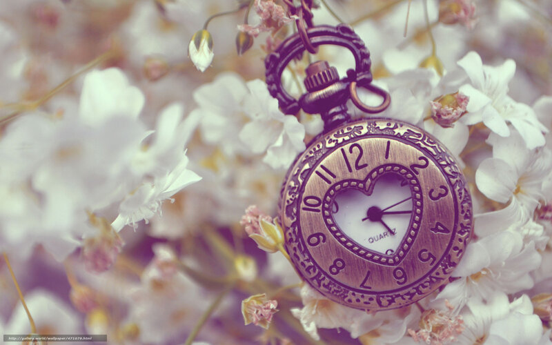 vintage pocket watch with flowers