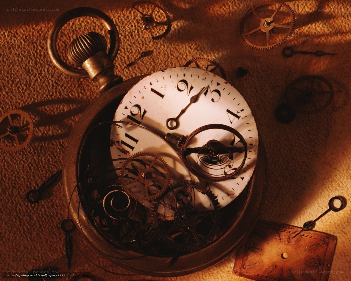Vintage pocket watch with gears