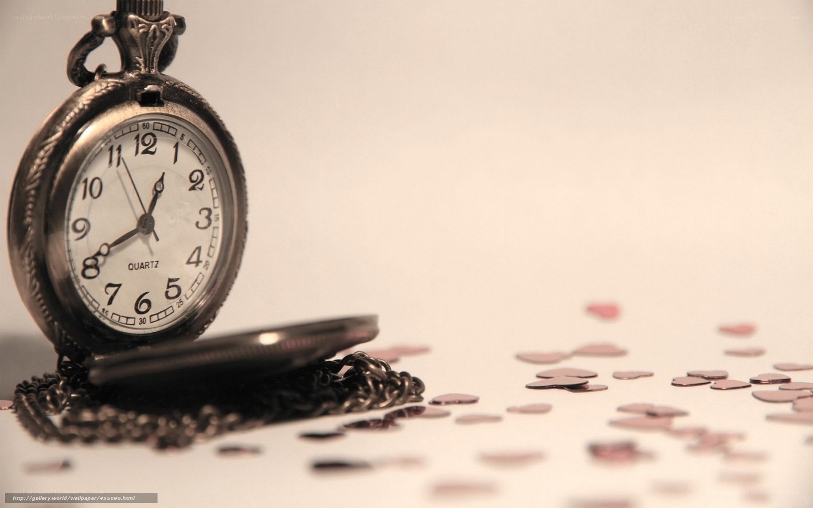 vintage pocket watch with hearts