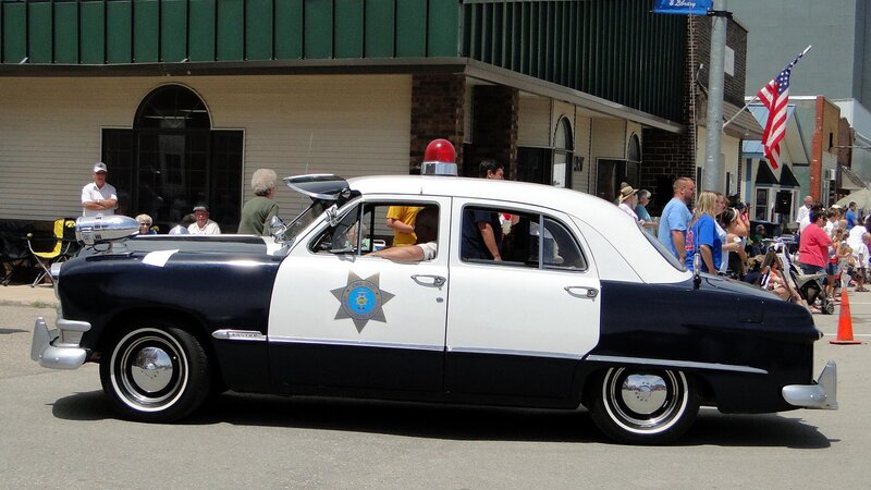 vintage police car in parade
