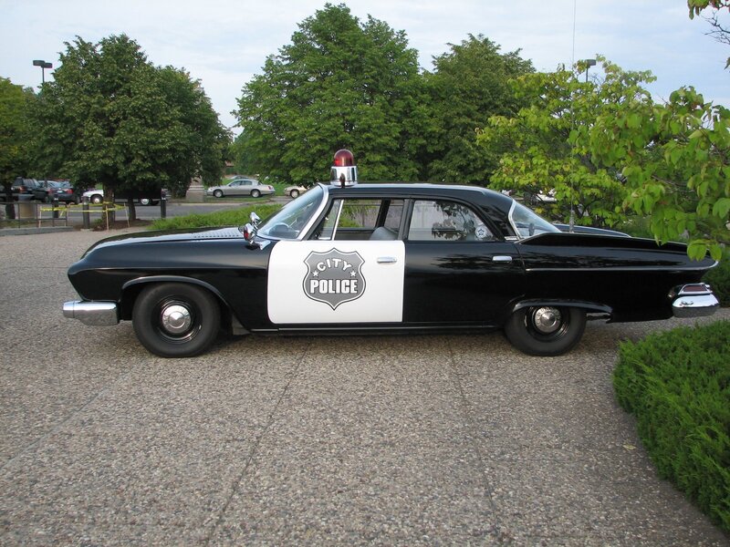 vintage police car on display