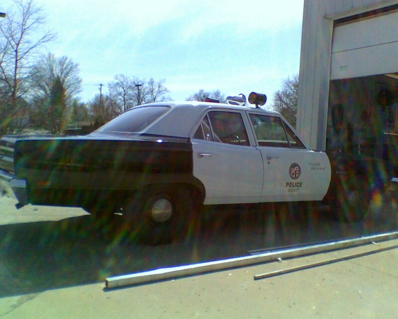 Vintage Police Car — White