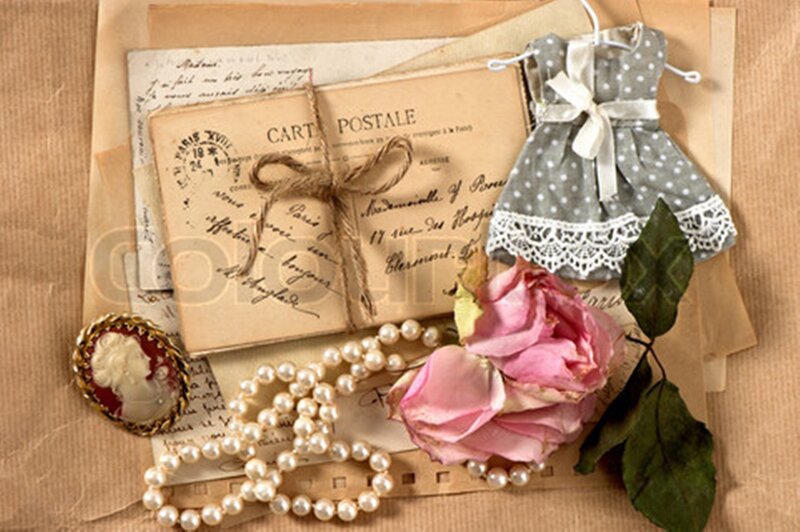 Vintage Postcard and Trinkets