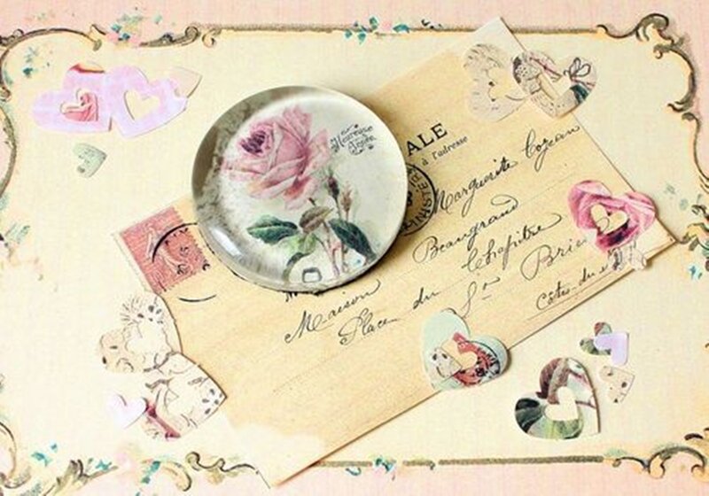 Vintage Postcard with Rose